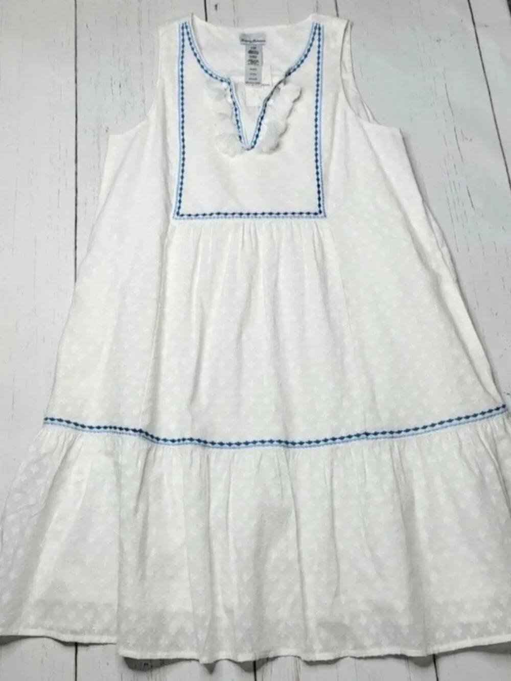NWT Tommy Bahama Size Small White Sleeveless Tiered Dress Swim Cover Up NEW